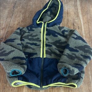 ZARA YOUTH Camouflage Fleece Hooded Jacket